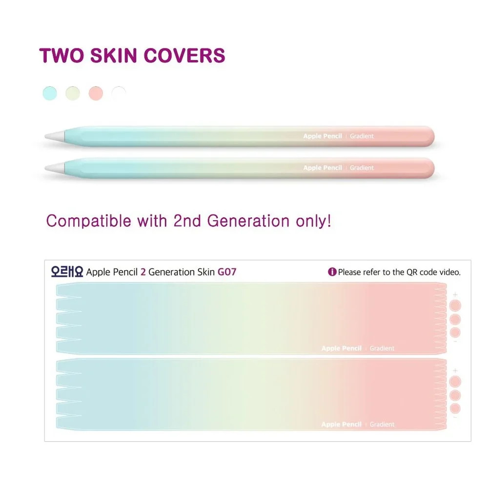 Apple Pencil Skin [2 Pack] Ultra Thin 3M Premium Vinyl Cover - 2nd Generation
